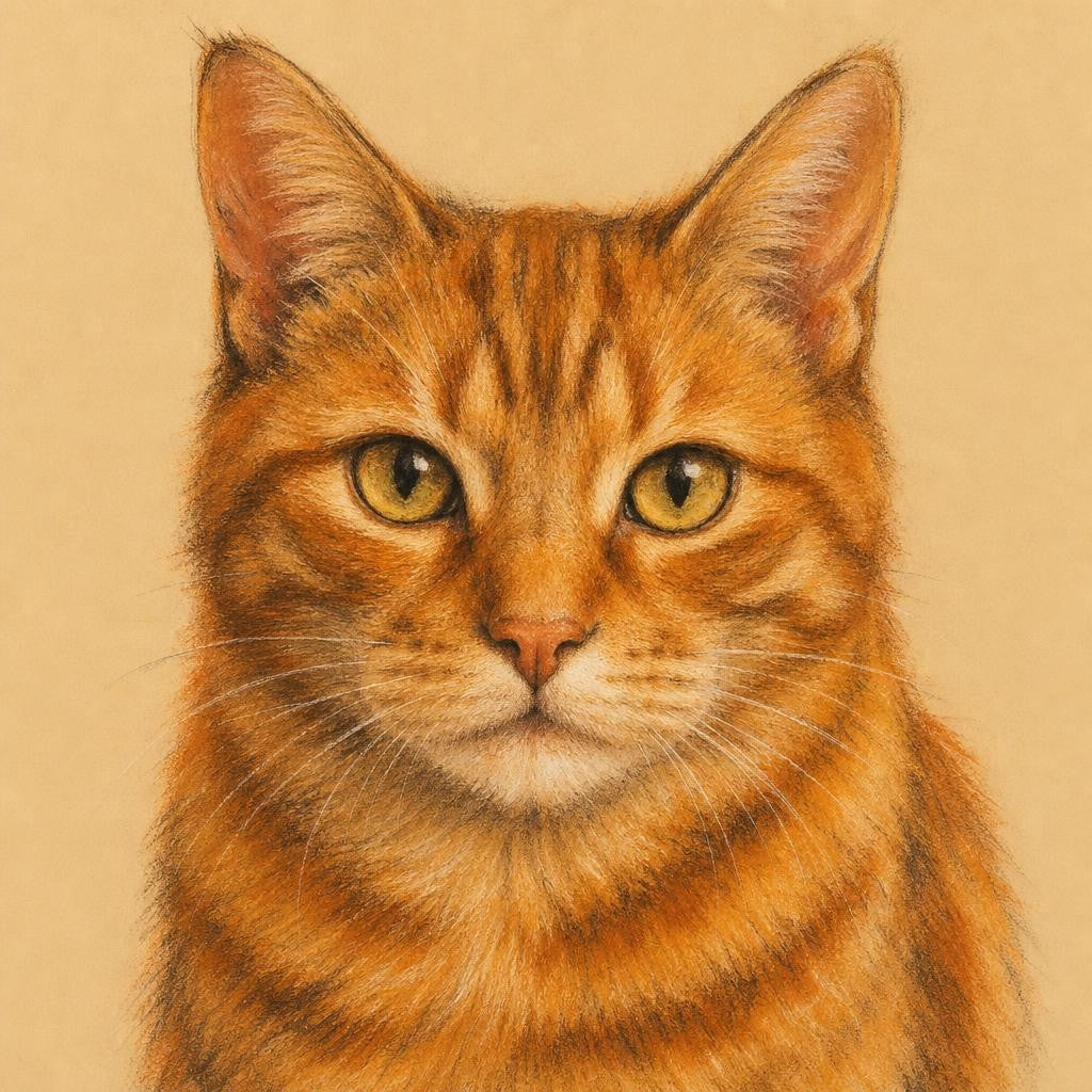 Chat style Fusain couleur