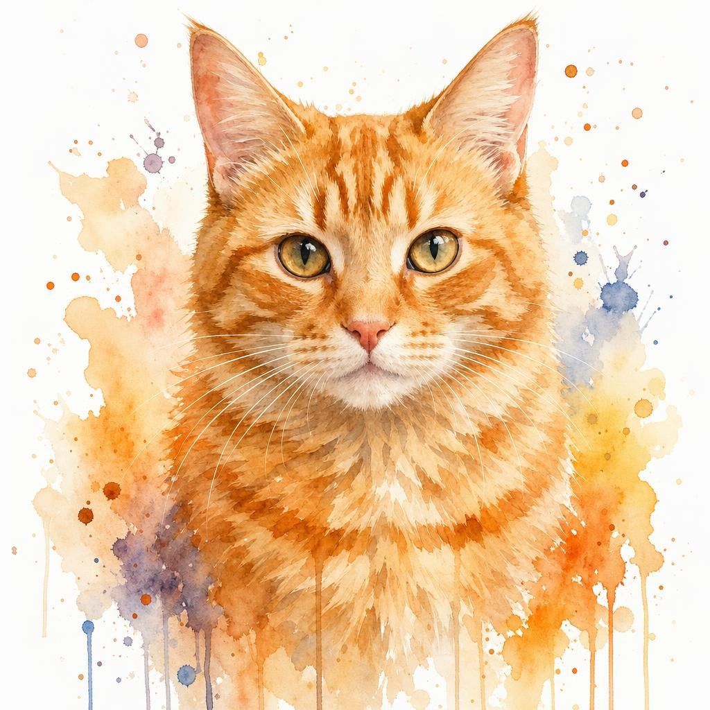 Chat style Aquarelle