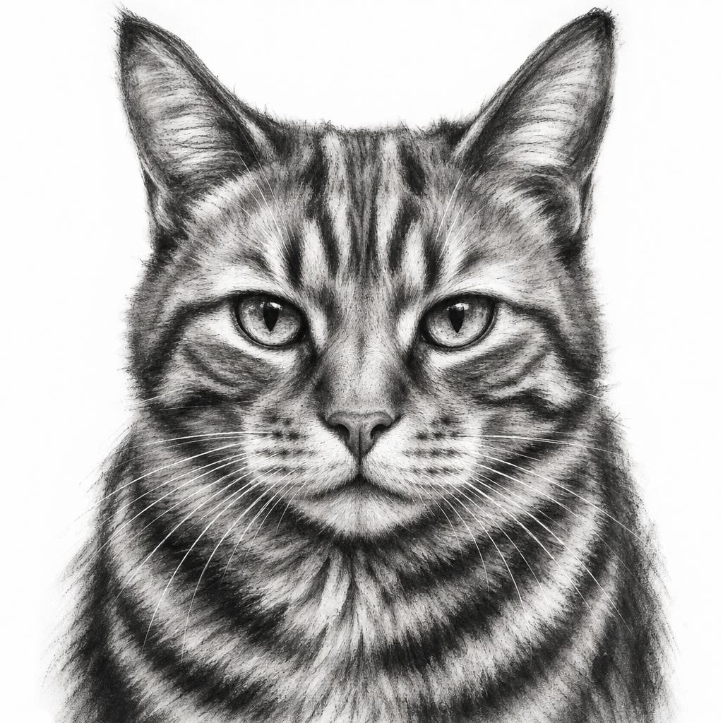 Chat style Fusain N&B